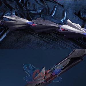 Genshin Impact Durin cosplay costume tail pieces dark silver surfaces blue pink accents