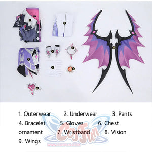 Genshin Impact Durin cosplay costume complete set layout all pieces