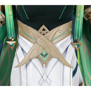 Genshin Impact Nefer Cosplay Costume , close-up of waist view, showing golden pattern design