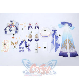 Nicole cosplay costume complete set showing all components including dress, accessories, and ornaments