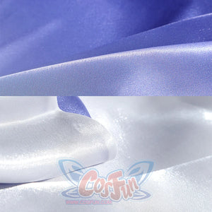 Nicole cosplay costume fabric close-up showing smooth white and purple gradient material texture