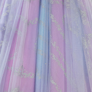 Halloween Glinda Cosplay Costume Blue and Purple Embroidered Dress N09790