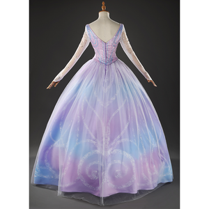 Glinda Cosplay Costume Premium Version, there is a purple zipper on the back.