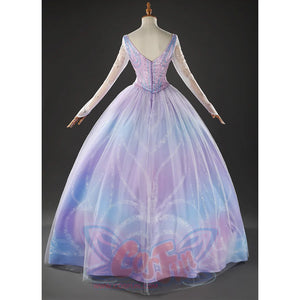 Glinda Cosplay Costume Premium Version, there is a purple zipper on the back.