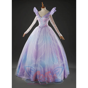 Glinda Cosplay Costume Premium Version, the shoulders feature exaggerated, detachable flutter sleeves.