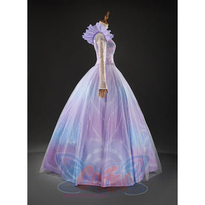 Glinda Cosplay Costume Premium Version, the side profile showcases a cinched waist design.