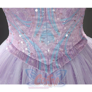 Glinda Cosplay Costume Premium Version, the waist profile showcases a cinched waist design.