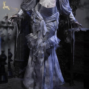 Gothic Tie-Dye Fitted Mermaid Chiffon Skirt Skirt