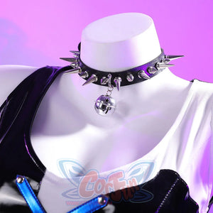 Guinevere punk costume studded choker accessory.