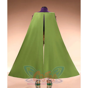Gyro Zeppeli cosplay green cape back view showing full length and shoulder details