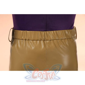 Gyro Zeppeli cosplay tan pants front detail showing elastic waistband and pockets