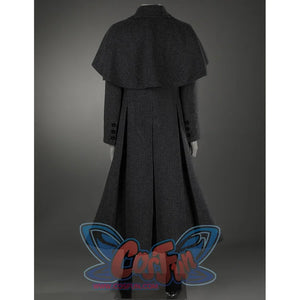 The whole coat with a shawl design on the shoulders, it is long and slim,wide hem for a natural drape, the plaid pattern makes the fabric look textured.