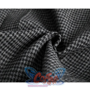 The coat is made of non-stretch wool fabric and non-stretch polyester taffeta fabric,which looks textured and has a plaid pattern, giving it a retro feel.