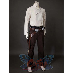 Another side view of the inner shirt, with a slight adjustment in the belt and blaster. Shows the shirt’s fit and details.