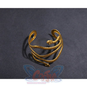 Charlie cosplay costume gold serpent wrist ornament with detailed scale texture