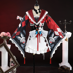 Sparkle cosplay costume complete set displayed on mannequin with red cape and white dress detail