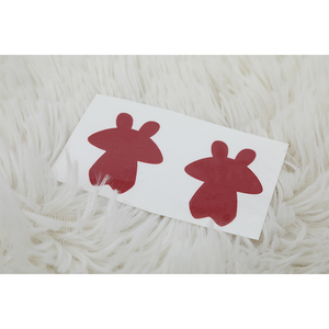 Sparkle cosplay tattoo patches with red rabbit silhouette designs for costume accessories