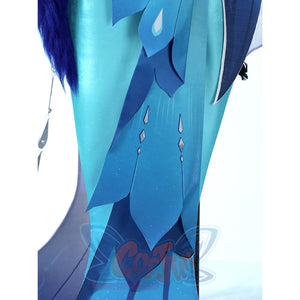 Yao Guang cosplay dress skirt detail with multi-layered teal and blue design and decorative accents