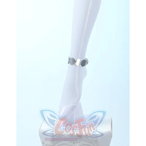 Yao Guang cosplay leg ring accessory with silver ornamental design displayed on white leggings