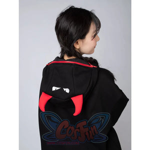 Original Oversized Black Bat Hooded Sweatshirt N00716 Sweatshirt