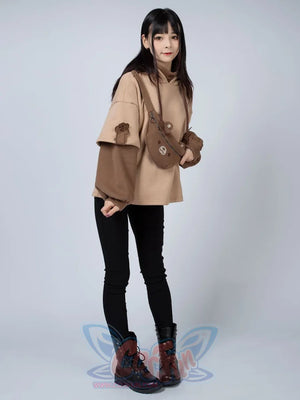 Winter Bear Detachable Bag Fake Two-Piece Fleece Hoodie Mp006068 Sold Out! Sweatshirt