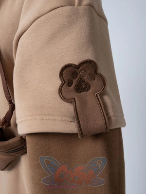 Winter Bear Detachable Bag Fake Two-Piece Fleece Hoodie Mp006068 Sold Out! Sweatshirt