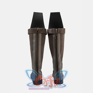 Jedi Temple Guard cosplay boots showing the back zipper closure and rear design