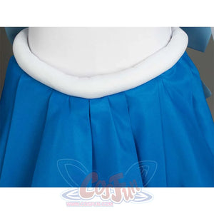 A close - up of the blue arm cuffs and white long gloves on the Kid Cosplay Sailor Mercury costume, highlighting the design of the arm accessories.