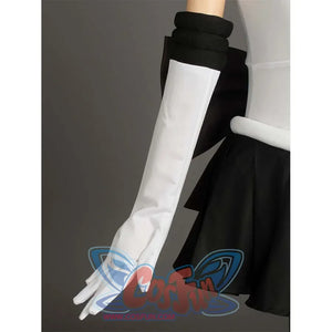 Close - up of the black arm cuffs and white long gloves on the Kid Cosplay Sailor Pluto costume, highlighting the design of the arm accessories.