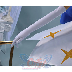 Knights of Guinevere Ballet Dress Cosplay Costume, white long gloves, Shows an elegant touch.