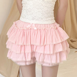 Pink bloomers pettipants shorts for layering under skirts, front view