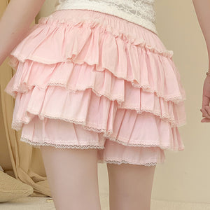Pink bloomers pettipants shorts for layering under skirts, back view