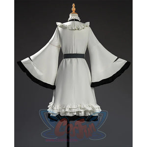 Hikami Meruru cosplay costume back view with cape sleeves and layered ruffle hem