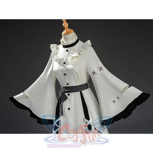 Hikami Meruru cosplay costume dress with white cape sleeves and star embroidery