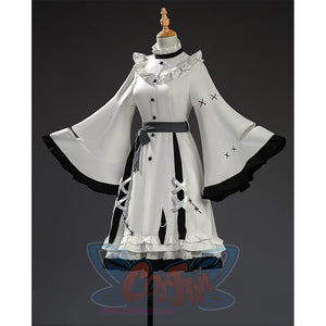 Hikami Meruru cosplay costume left side view with white cape and star lace-up details