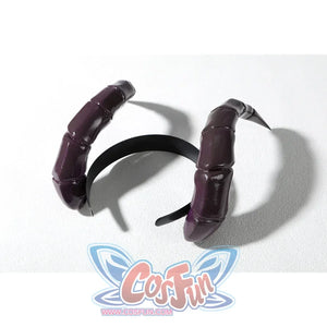 Malevola cosplay dark purple devil horns headband accessory with black elastic band
