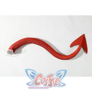 Malevola cosplay red devil tail with arrow tip and white belt clip attachment accessory