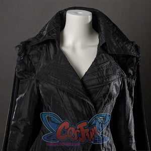 Movie Witch Elphaba Cosplay costume's upper body view, it has narrow sleeves and suit collar, there are lace decoration on both shoulders.