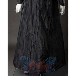 Wicked: For Good Elphaba Cosplay costume coat back hem, use a black wrinkle cloth with A-shaped swing.