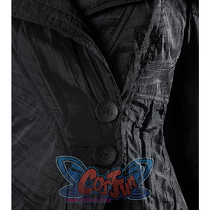 Wicked: For Good Elphaba Cosplay costume coat has two black buttons on the side.