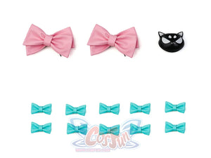 Nangong cosplay bow accessories set with pink bows black cat bow and multiple teal bows