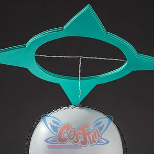 Nangong Yu cosplay teal star-shaped head ring shown in close-up top view on mannequin