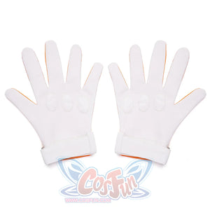 New Panty & Stocking with Garterbelt Gunsmith Cosplay Costume, the gloves are white on the back of the hand and orange on the palm.