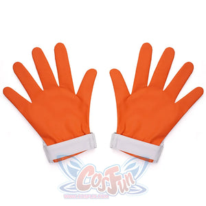 New Panty & Stocking with Garterbelt Gunsmith Cosplay Costume, the gloves are white on the back of the hand and orange on the palm.
