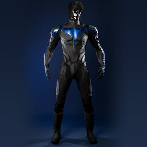 Nightwing cosplay costume - Dick Grayson full body suit with blue chest armor