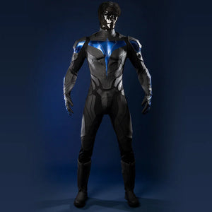 Nightwing cosplay costume - Dick Grayson full body suit with blue chest armor