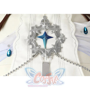 Nu: Carnival Edmond Cosplay Costume, sliver metallic breast ornament and a pendant.