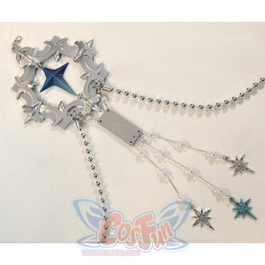 Nu: Carnival Edmond Cosplay Costume, sliver metallic breast ornament and a pendant.