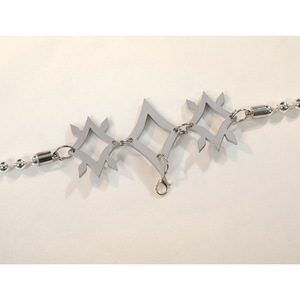 Nu: Carnival Edmond Cosplay Costume, sliver metallic breast ornament and a pendant.