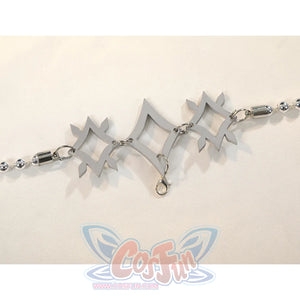 Nu: Carnival Edmond Cosplay Costume, sliver metallic breast ornament and a pendant.